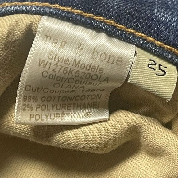 Rag & Bone JEAN Skinny Jeans Sz 25 OLANA Patch Panel Colorblock Raw Hem USA Made - Picture 6 of 11